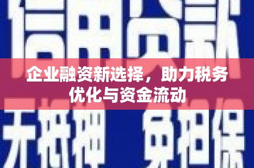 扎赉诺尔企业融资新选择，助力税务优化与资金流动