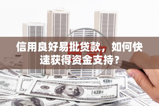 扎赉诺尔信用良好易批贷款，如何快速获得资金支持？