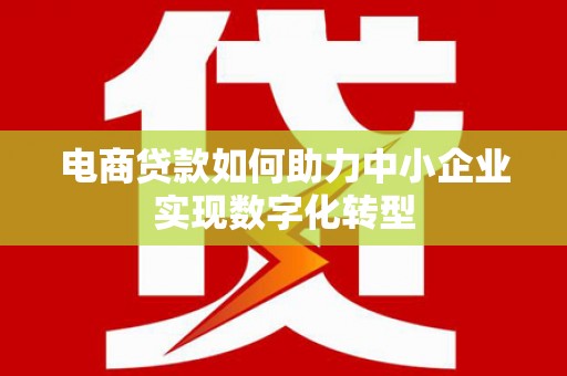 扎赉诺尔电商贷款如何助力中小企业实现数字化转型
