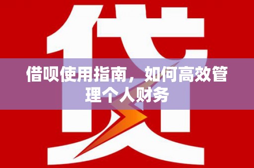 扎赉诺尔借呗使用指南，如何高效管理个人财务
