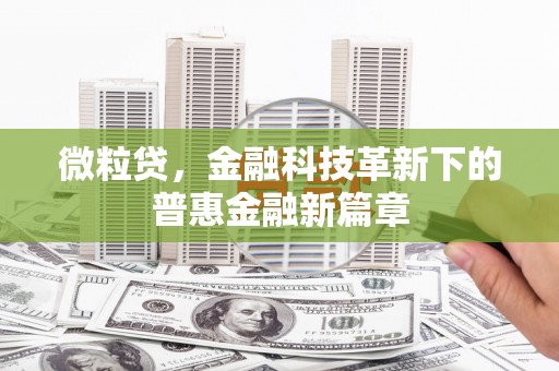 扎赉诺尔微粒贷，金融科技革新下的普惠金融新篇章