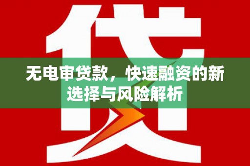 扎赉诺尔无电审贷款，快速融资的新选择与风险解析