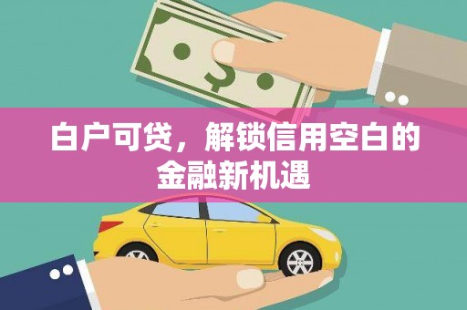 扎赉诺尔白户可贷，解锁信用空白的金融新机遇