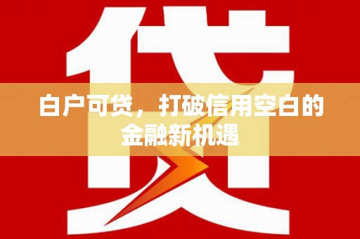 扎赉诺尔白户可贷，打破信用空白的金融新机遇
